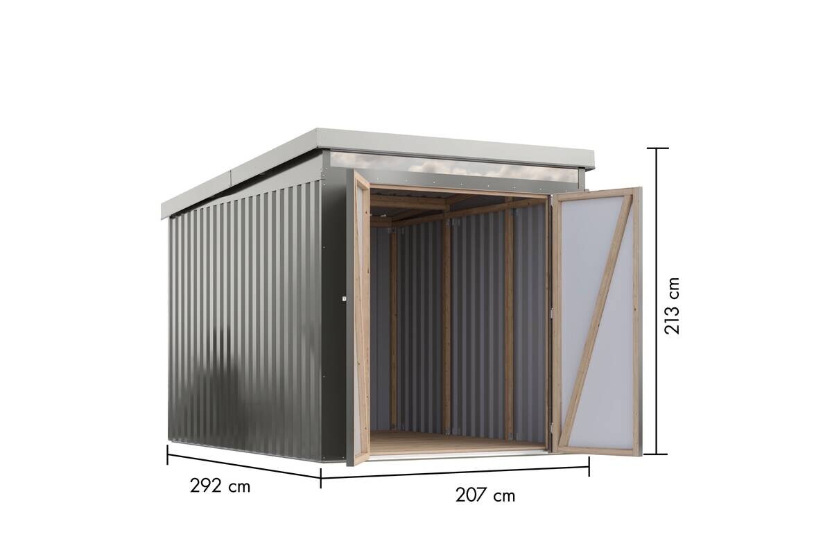 Karibu Gartenhaus IIndra 2,5 grau B/H/T: ca. 206x213x289 cm