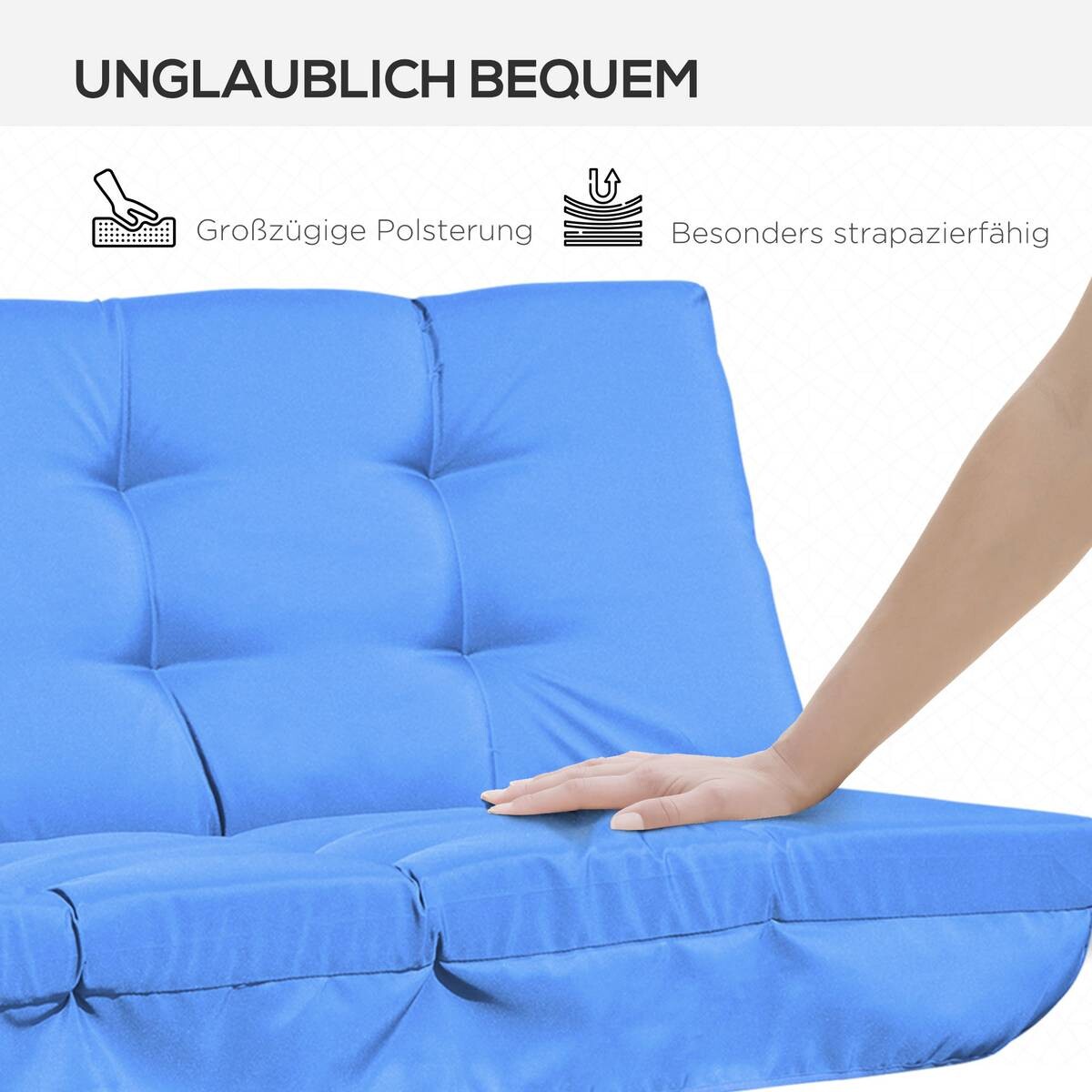 Outsunny Sitzkissen blau Polyester B/H/L: ca. 100x8x170 cm