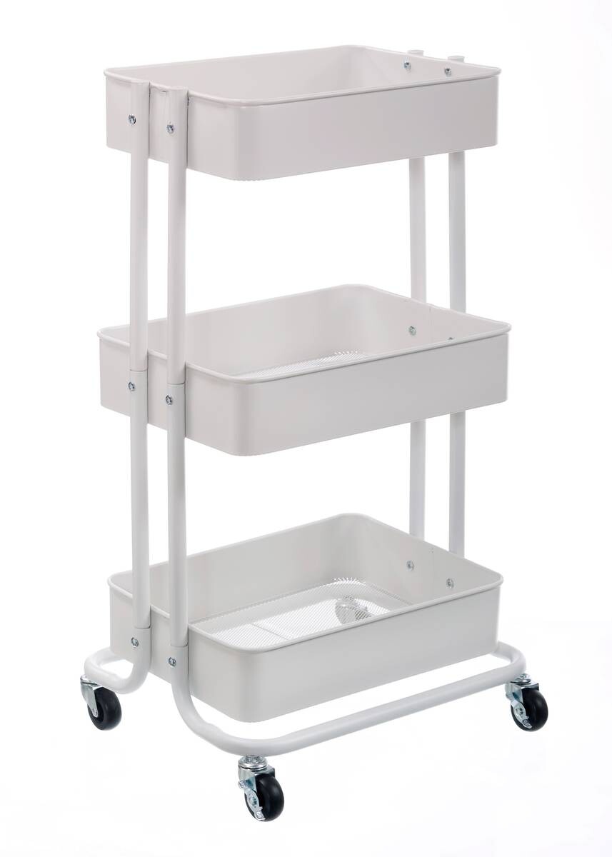 Rollwagen weiß Metall B/H/T: ca. 44x76x33 cm