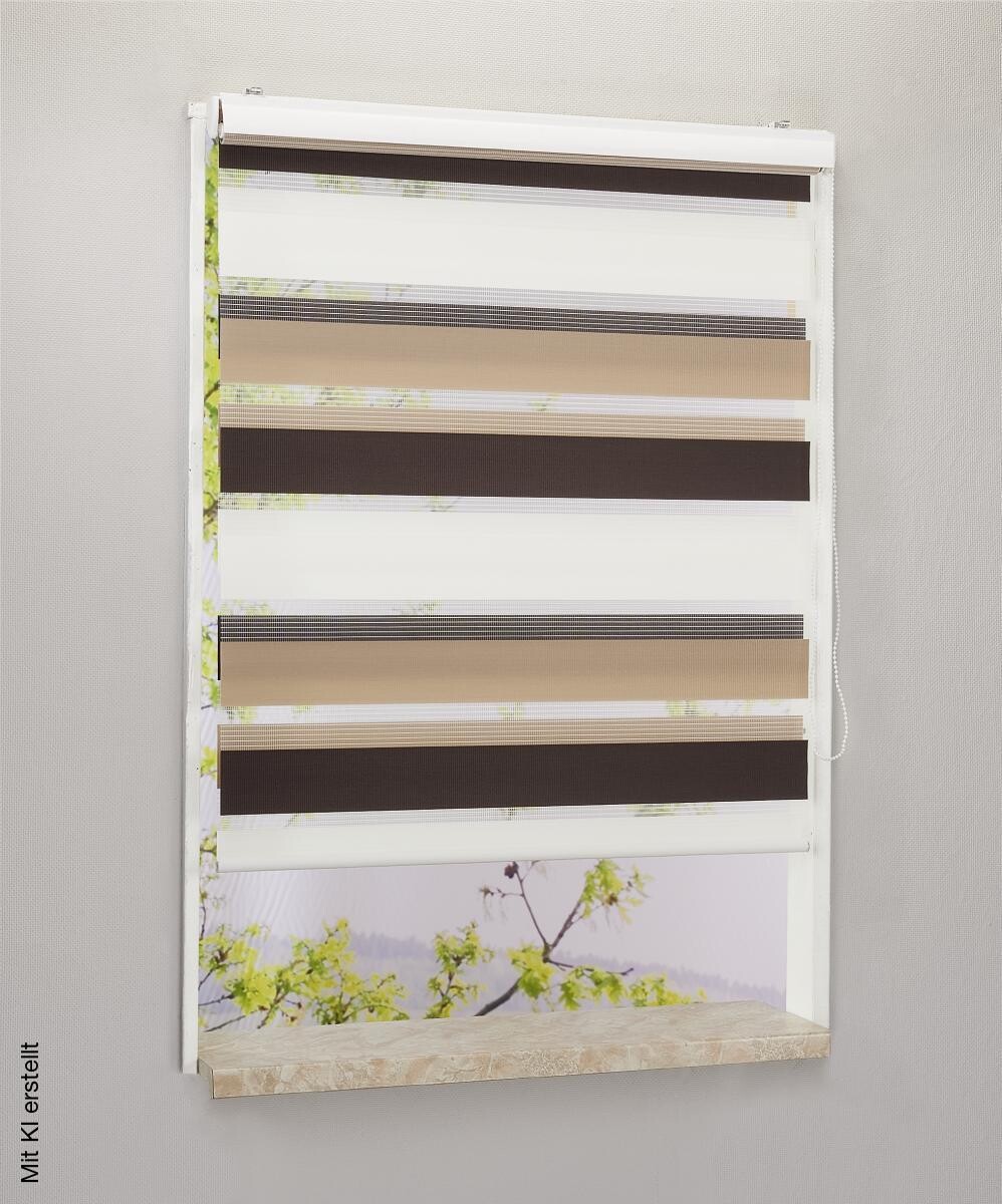 Boviva Doppelrollo mit Blende weiß B/L: ca. 80x160 cm