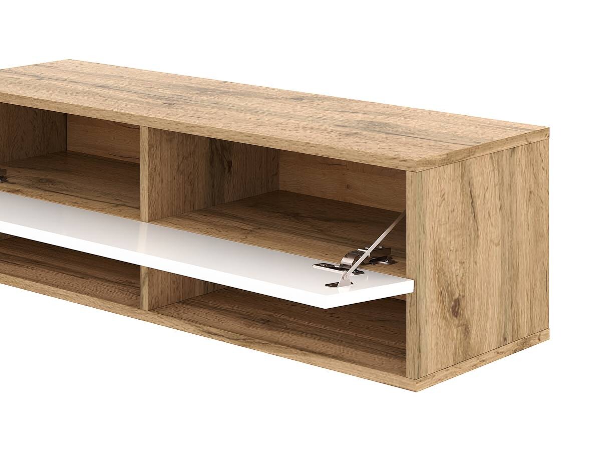 TV-Lowboard TV LOWBOARD DERBY 280 Eiche Wotan Nachbildung weiß glänzend B/H/T: ca. 280x32,5x31,5 cm