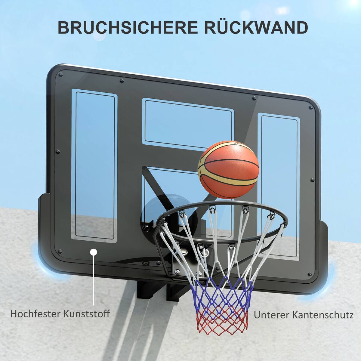 SPORTNOW Basketballkorb schwarz B/H/L: ca. 80x75x110 cm