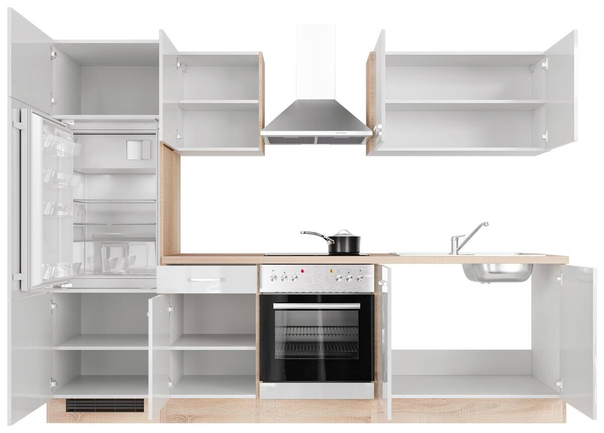 Küchenblock Valero weiß Hochglanz B/H/T: ca. 270x200x60 cm