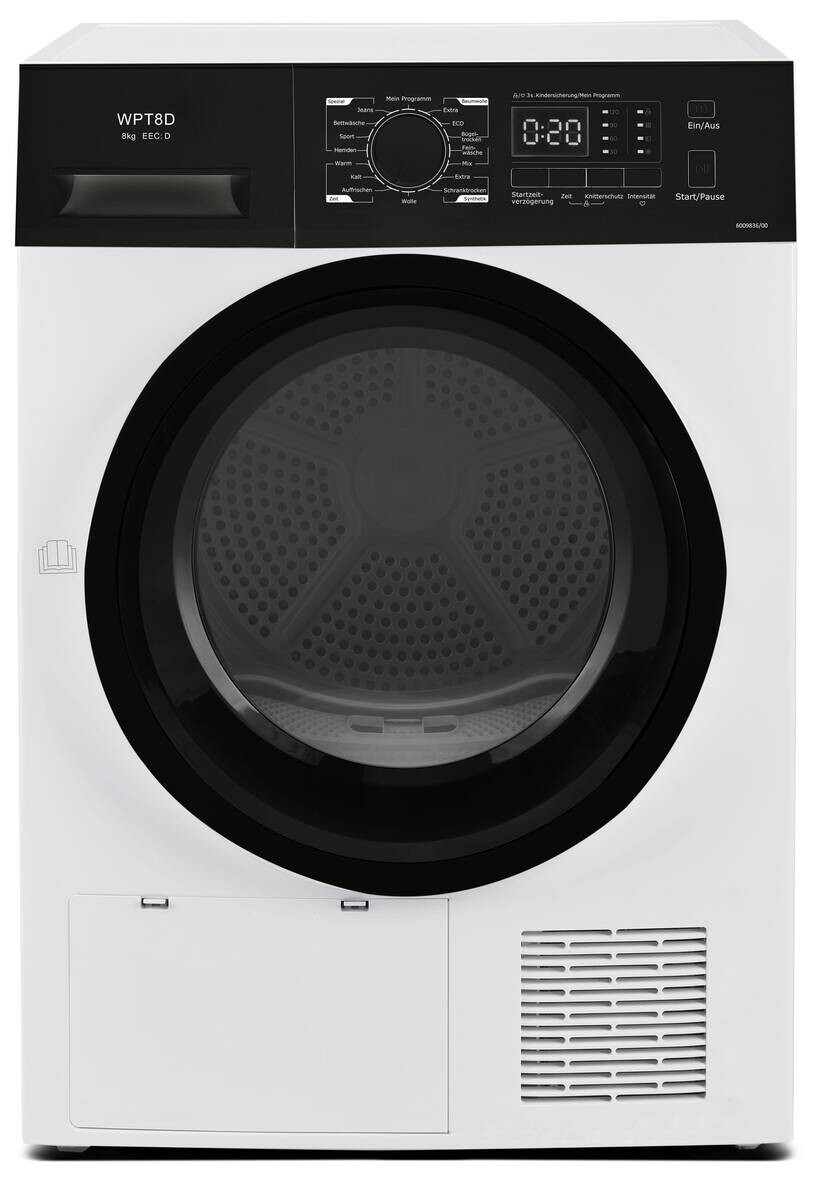 POCOline Wärmepumpentrockner WPT8D weiß B/H/T: ca. 60x85x60 cm ca. 8 kg
