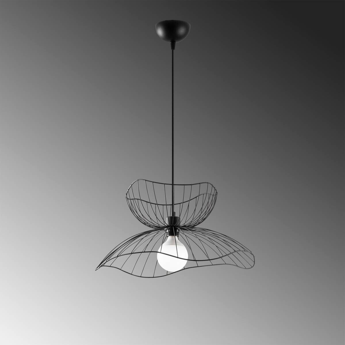 Opviq Pendelleuchte Farac-6390 schwarz B/H/T/L/D: ca. 50x121x50x50x50 cm E27 1 Brennstellen