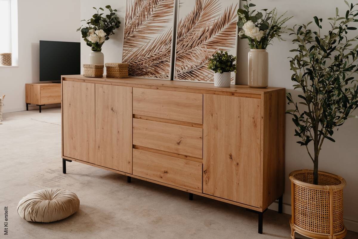 Sideboard Korsika Eiche Artisan Nachbildung B/H/T: ca. 170x87x40 cm