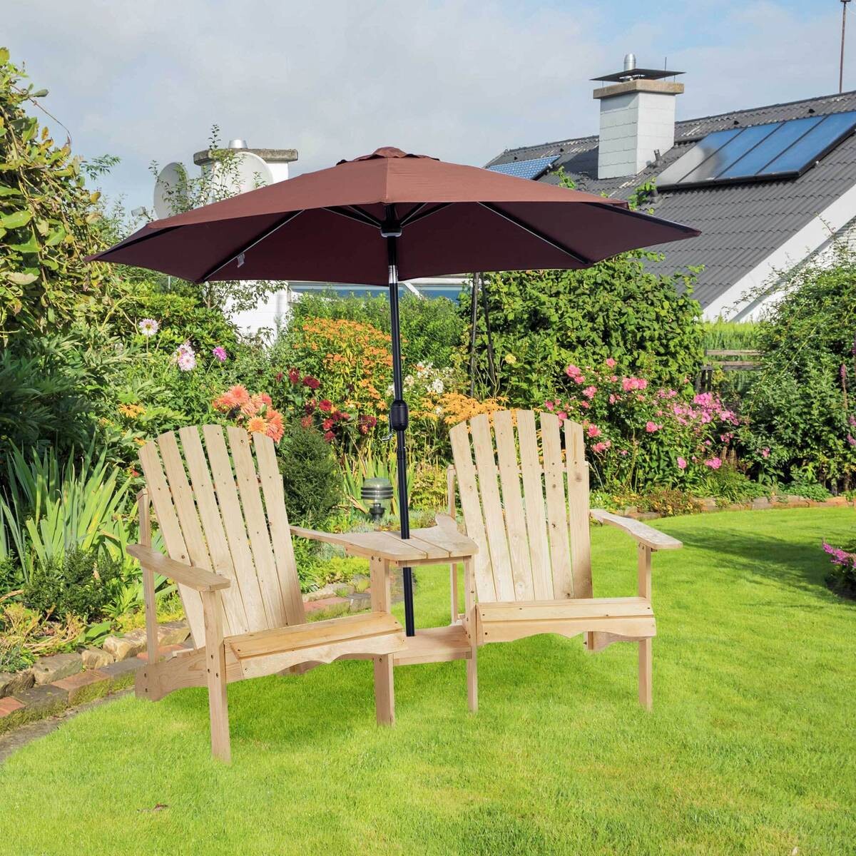 Outsunny Gartenbank natur Holz B/H/L: ca. 87x92x178 cm