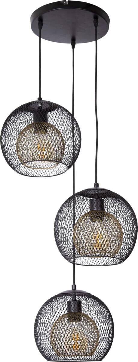 GLOBO Pendelleuchte SELINA 30260308X schwarz Metall H/D: ca. 150x44 cm E27 3 Brennstellen