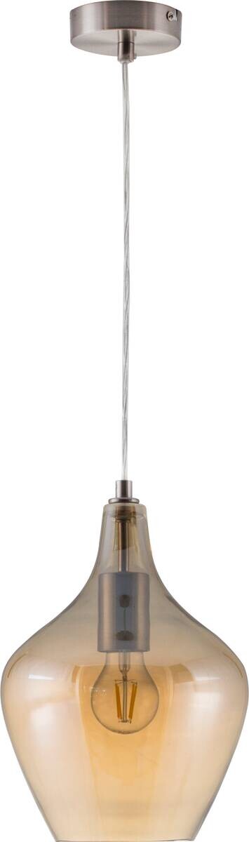 Nowa Pendelleuchte 30620123 nickel matt amber Glas Metall H/D: ca. 150x22 cm E14 1 Brennstellen