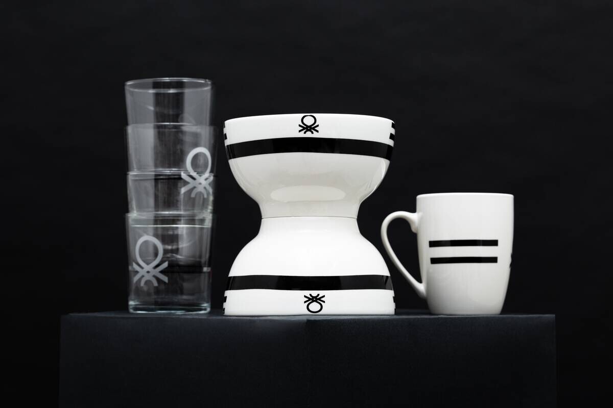 BENETTON Mehrzweckschalenset Black & white weiß Porzellan