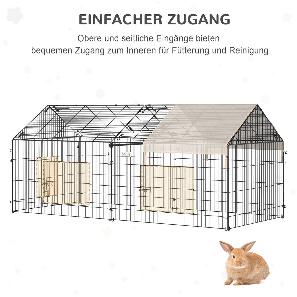 PawHut Gehege schwarz Edelstahl B/H/L: ca. 103x220x103 cm