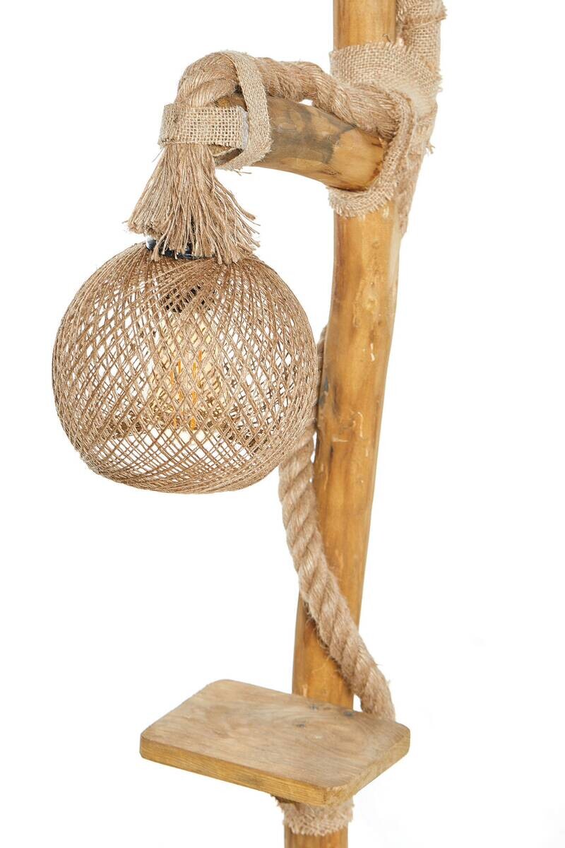 Opviq Stehleuchte Arboretum natur Holz B/H/T/L/D: ca. 24x140x24x24x24 cm E27 2 Brennstellen