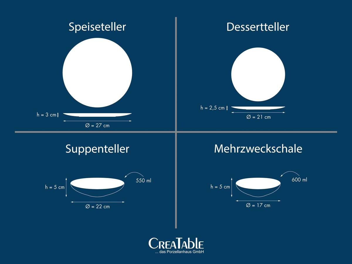 CreaTable Kombiservice Primavera pastell Steinzeug 16 tlg.