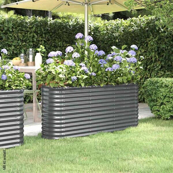 Hochbeet anthrazit Stahl B/H/L: ca. 40x68x152 cm