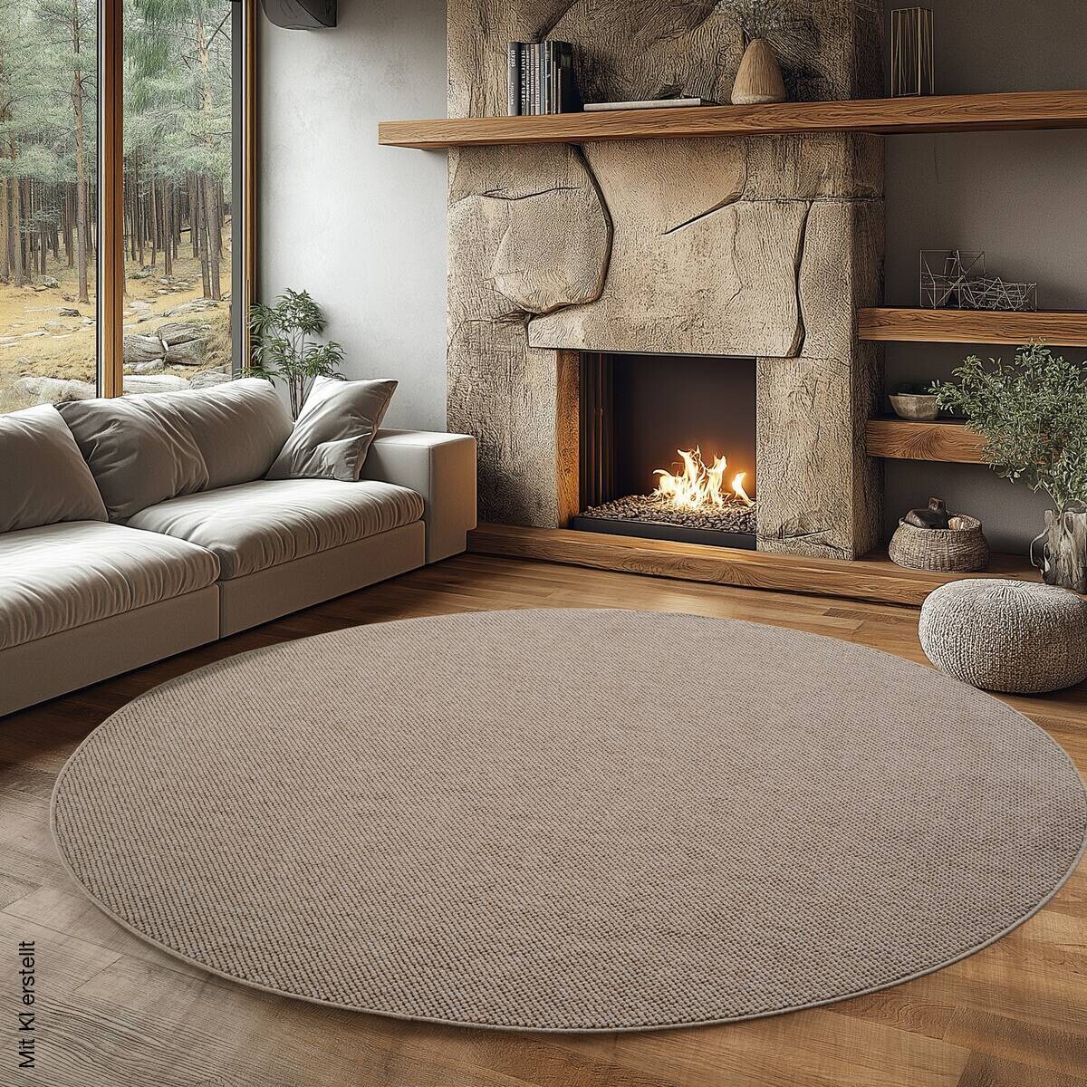 Ayyildiz Kurzflorteppich HELIX beige B/H/L: ca. 200x0,7x200 cm
