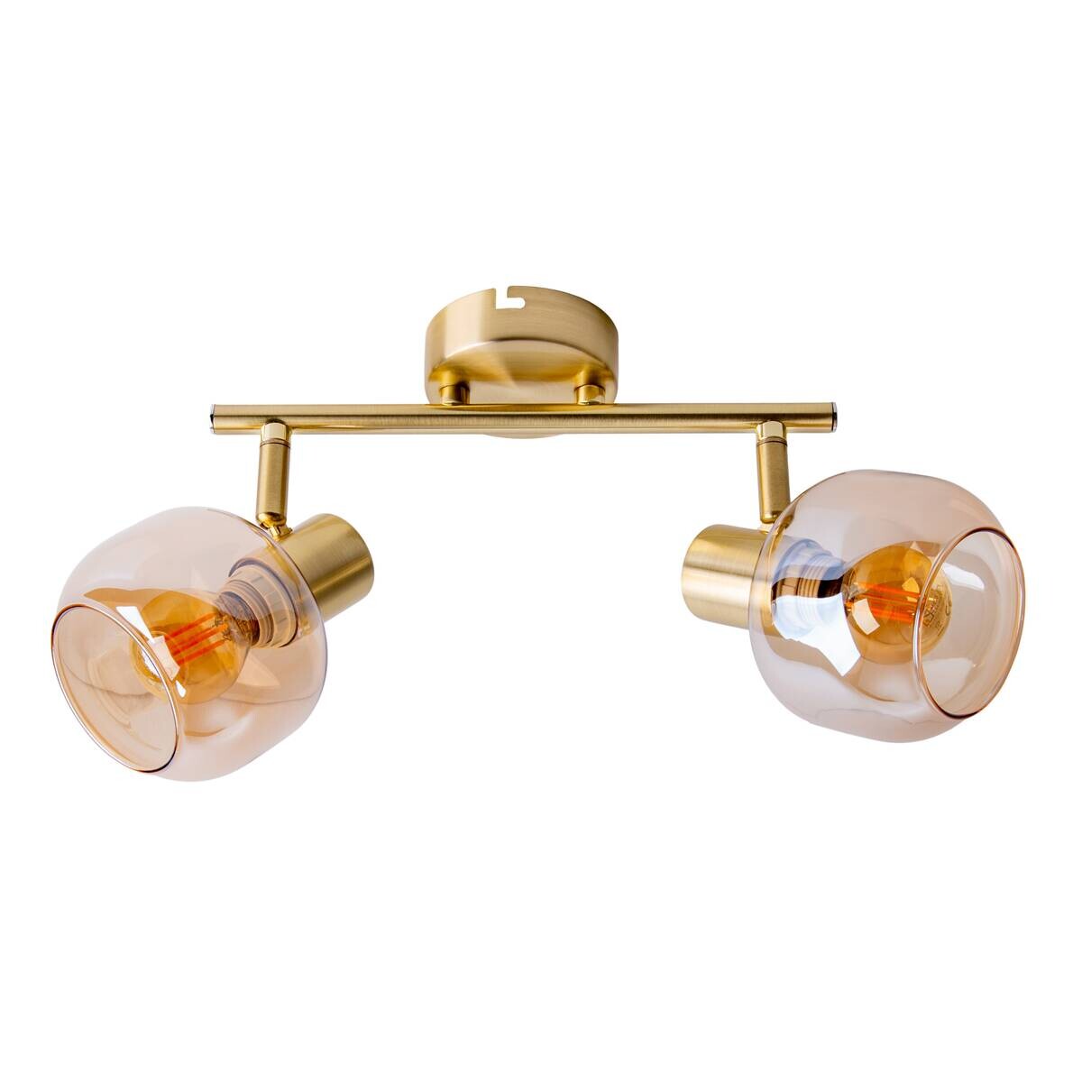Näve Leuchten Spot gold Glas Metall B/H/T: ca. 40x20x10 cm E14 2 Brennstellen