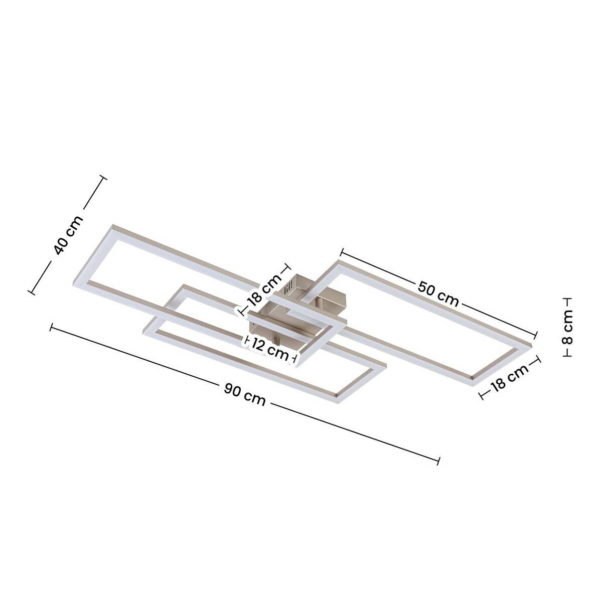 Nolo LED-Deckenleuchte Tre B/H/L: ca. 40x8x90 cm