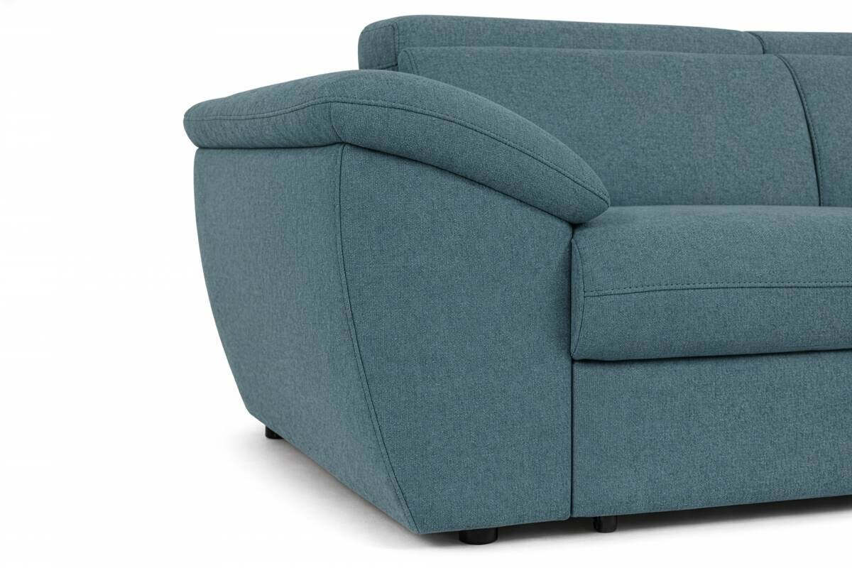 Ecksofa mit Bettfunktion und Bettkasten petrol Flachgewebe B/H/T: ca. 280x108x235 cm
