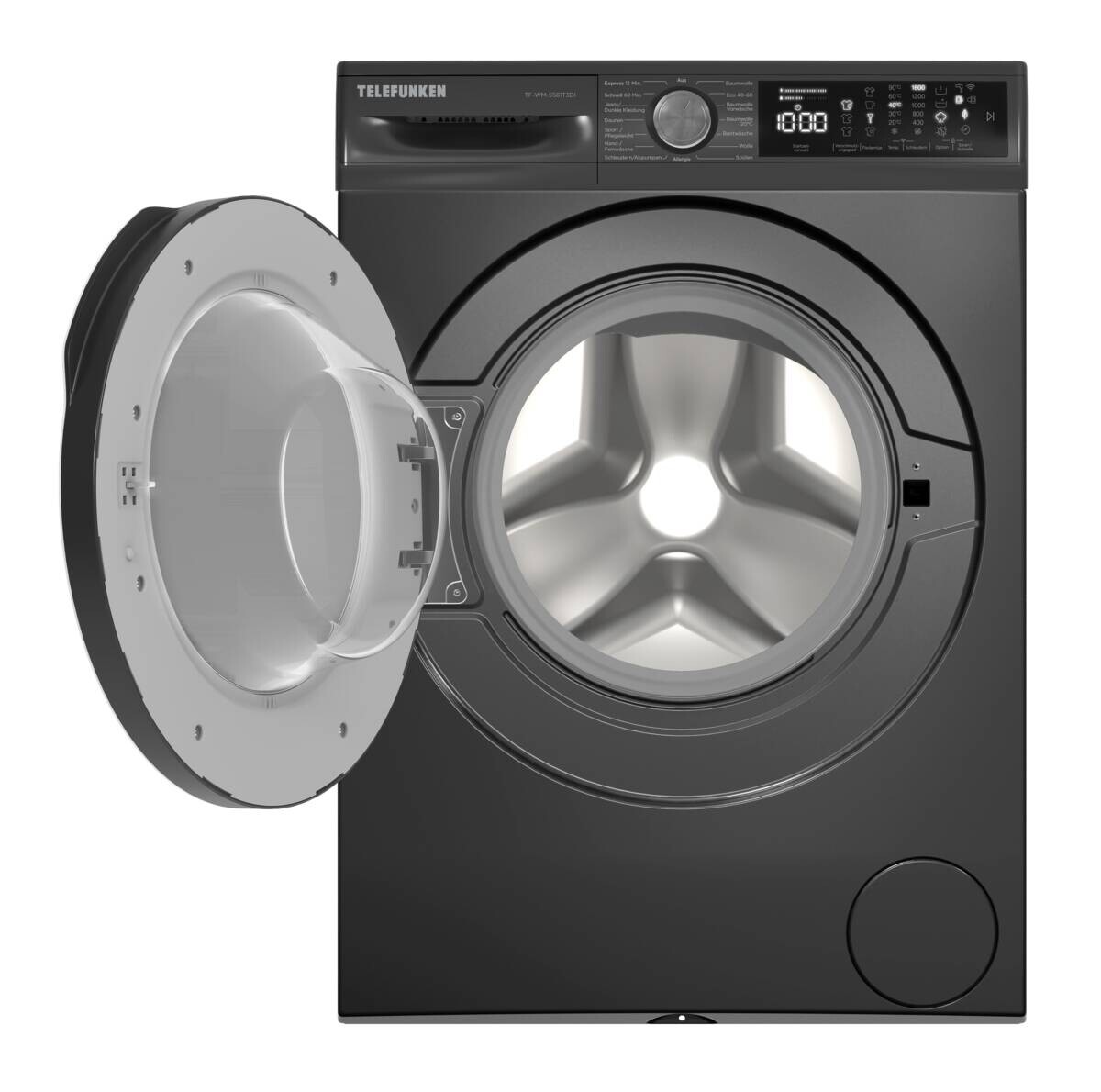 Telefunken Waschmaschine TF-WM-5561T3 dark Inox B/H/T: ca. 59,7x84,5x55,7 cm ca. 8 kg