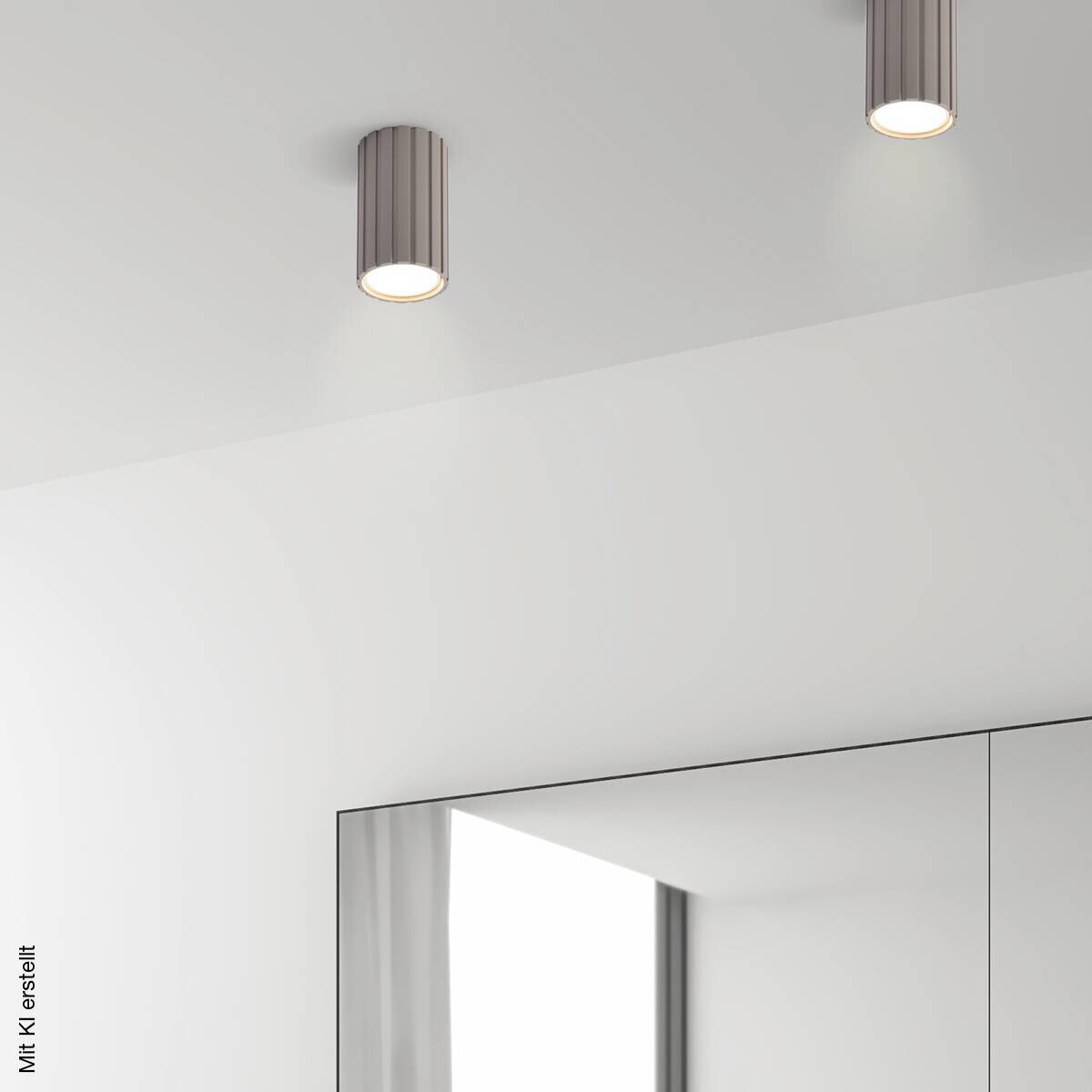 Lamkur Strahler Prisma beige Stahl B/H/L: ca. 6,5x10x6,5 cm 1 Brennstellen
