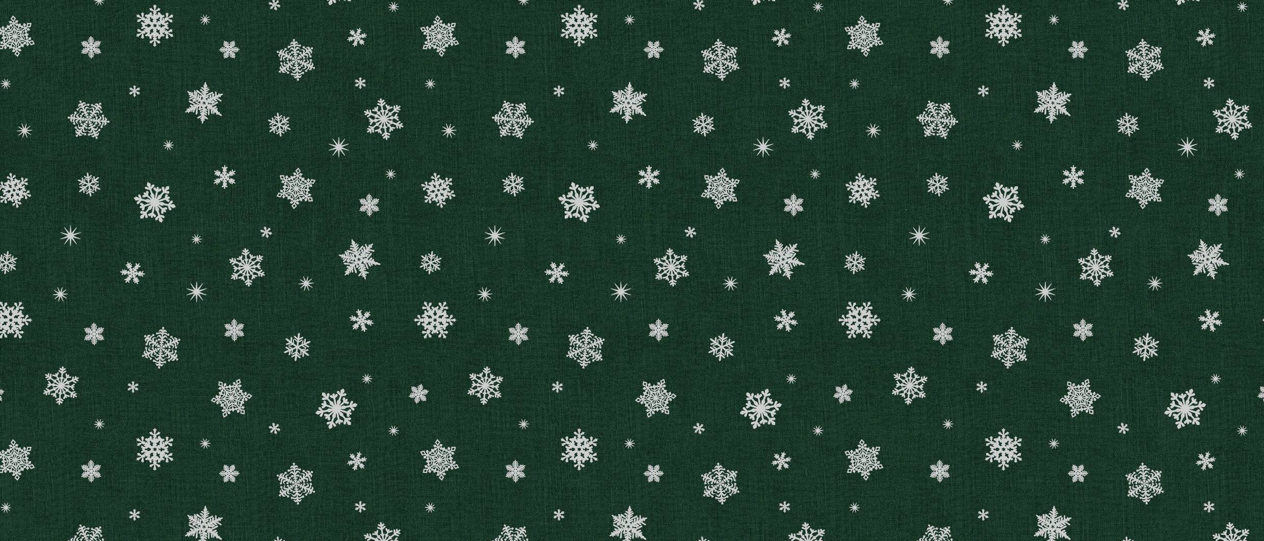 Milano Abwaschbarer Tischbelag Schneeflocken grün 100% Polyvinylchlorid B: ca. 140 cm