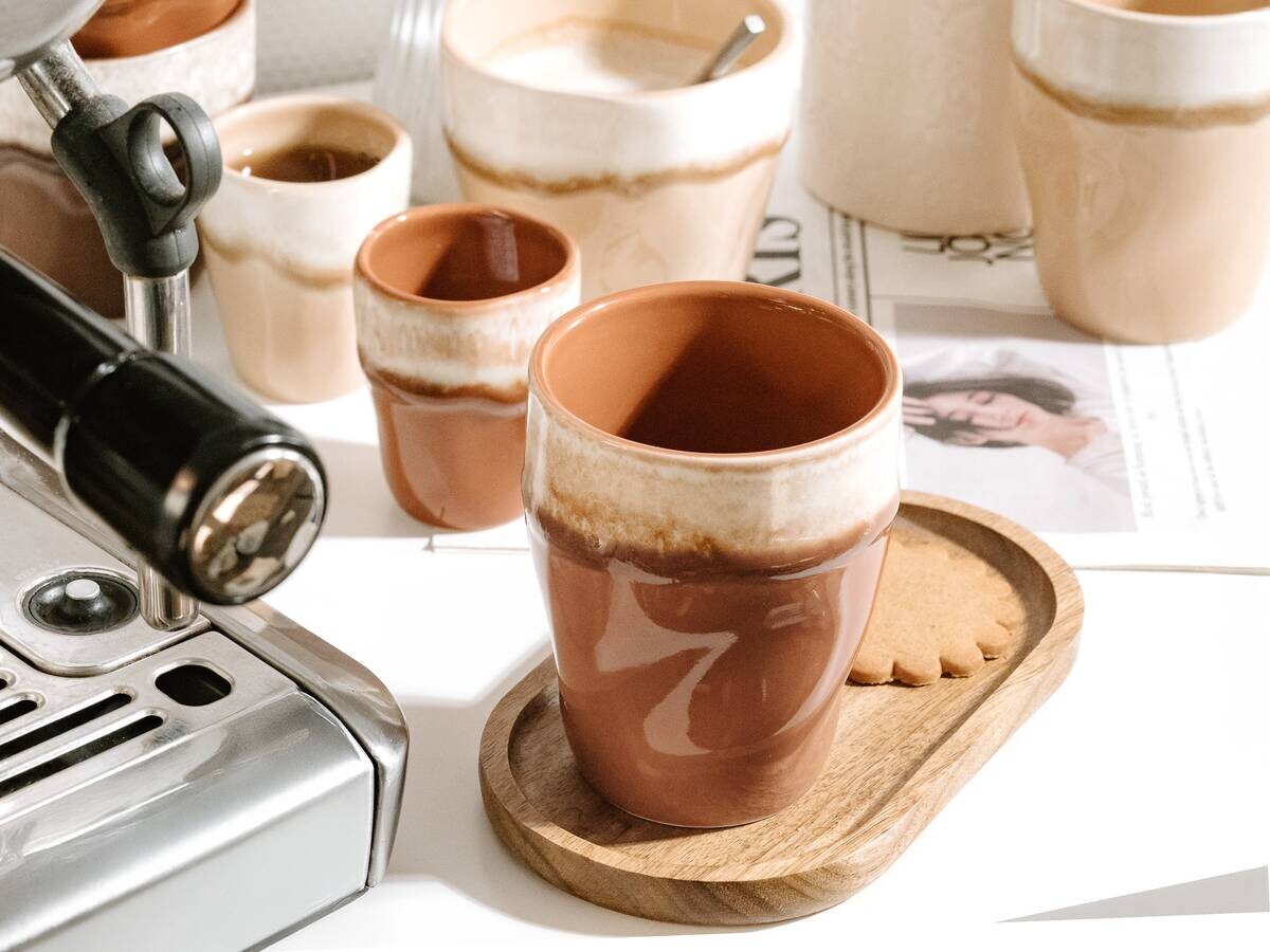 CreaTable Kaffeetassenset Squeezy Mocha braun Steinzeug 4 tlg.