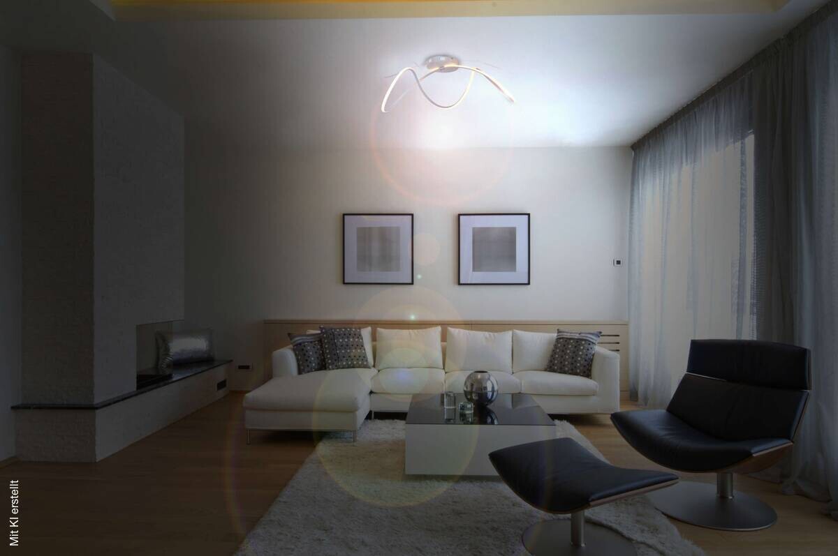 Näve Leuchten LED-Deckenleuchte weiß Kunststoff Metall B/H/T: ca. 67x30x28 cm
