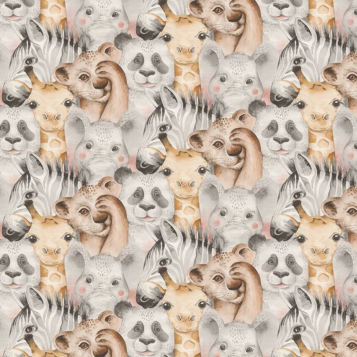 Papiertapete Zootiere bunt B/L: ca. 53x1005 cm