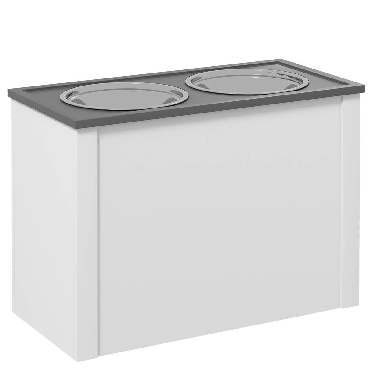 PawHut Futterstation weiß MDF B/H/L: ca. 30x42x60 cm