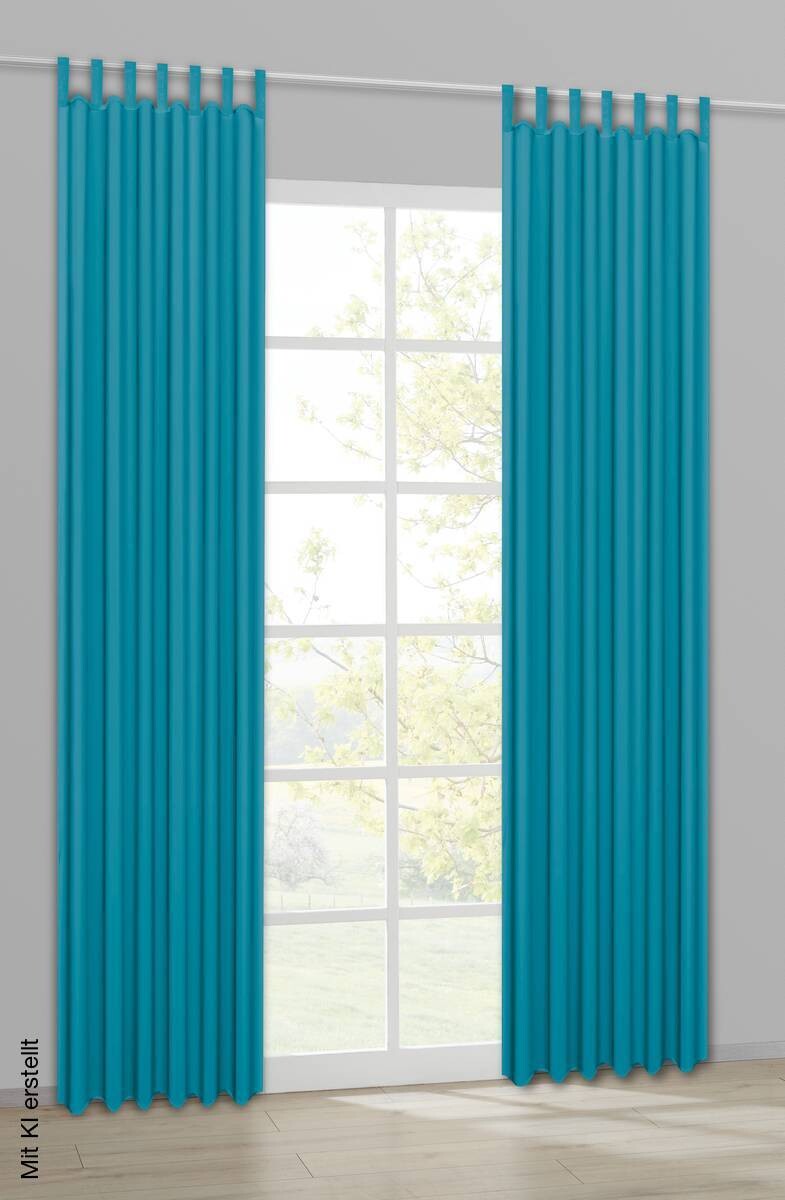Sensation Schlaufenvorhang Look petrol B/L: ca. 140x235 cm
