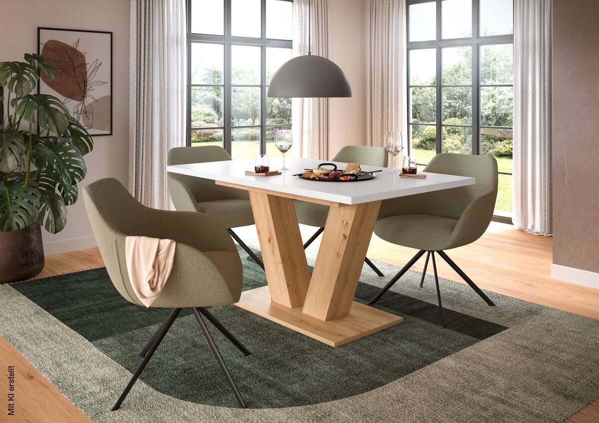 Esstisch MOTION weiß Artisan Nachbildung B/H/T: ca. 150x76x90 cm