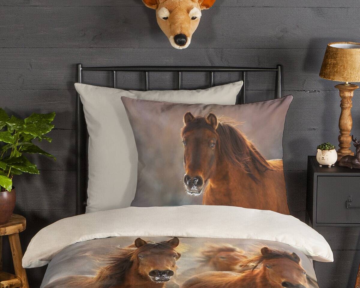 Baumwoll Bettwäsche Ponies Flanell Multi Baumwolle B/L: ca. 135x200 cm