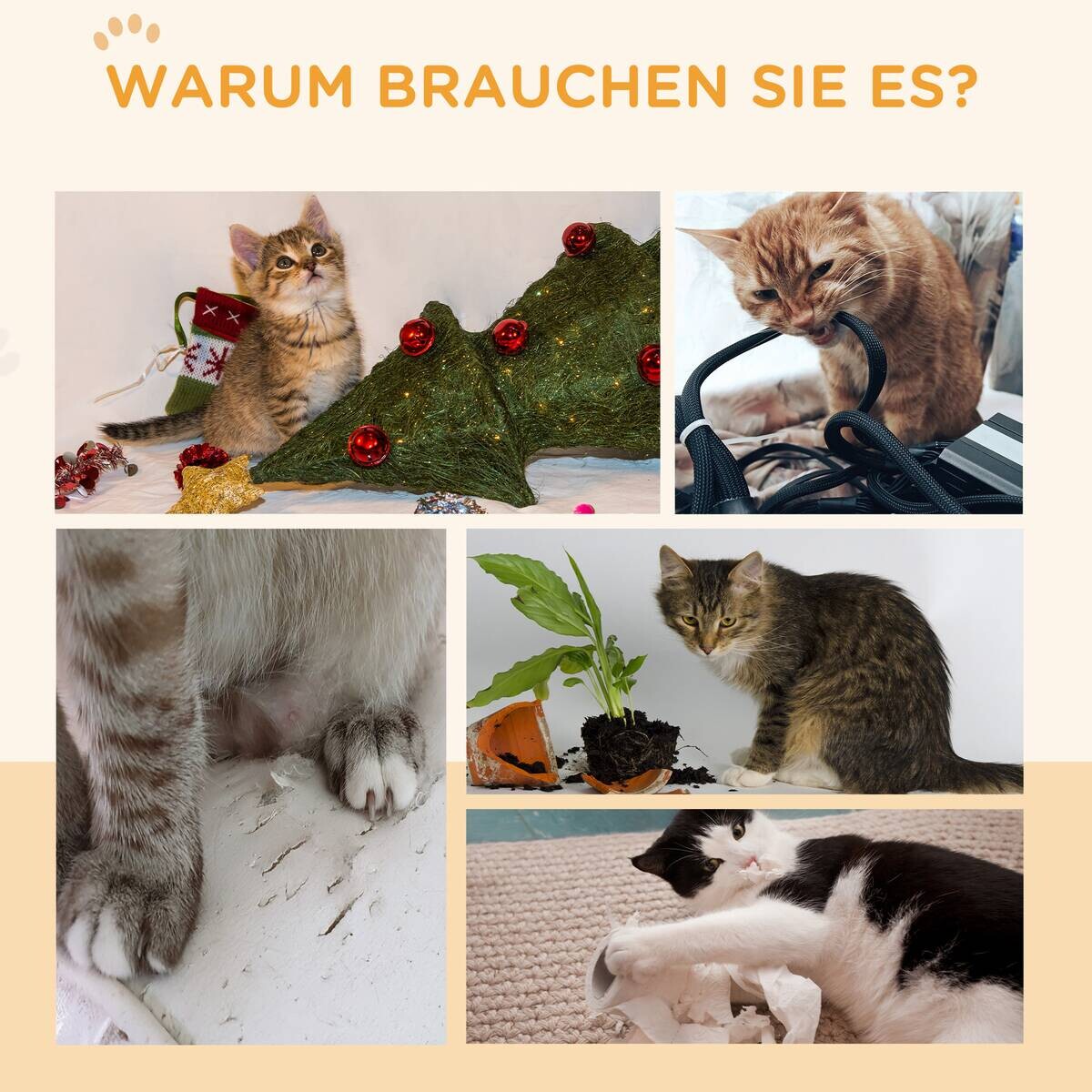 PawHut Katzenlaufrad Eiche Papier B/H/L: ca. 33,5x94x91 cm