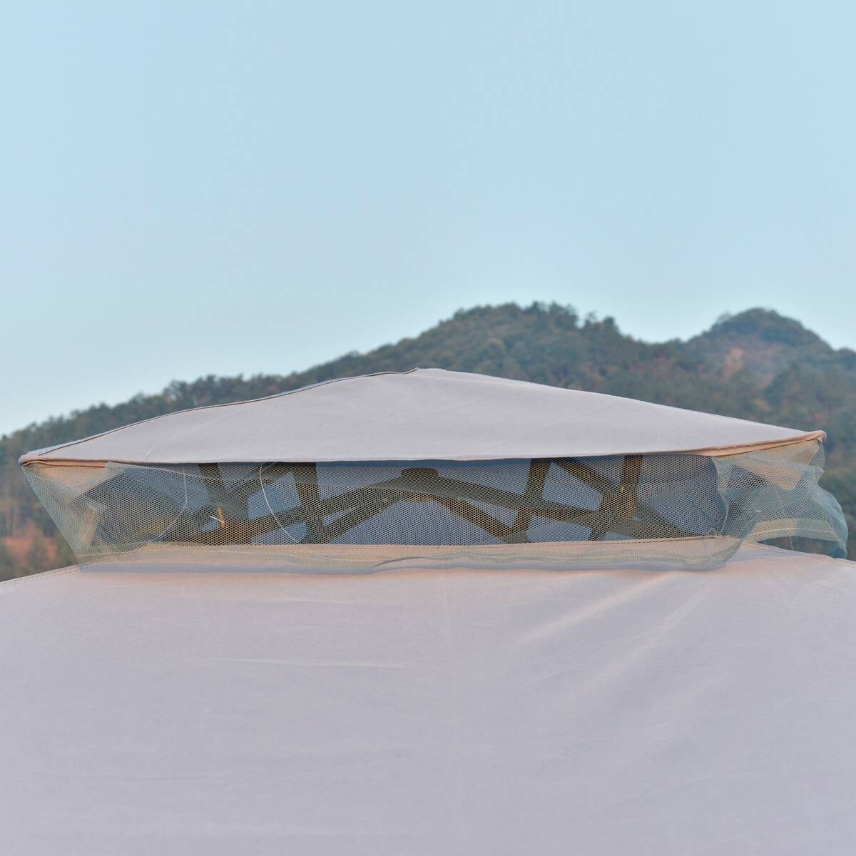 Outsunny Pavillon hellgrau Metall B/H/L: ca. 294x265x294 cm