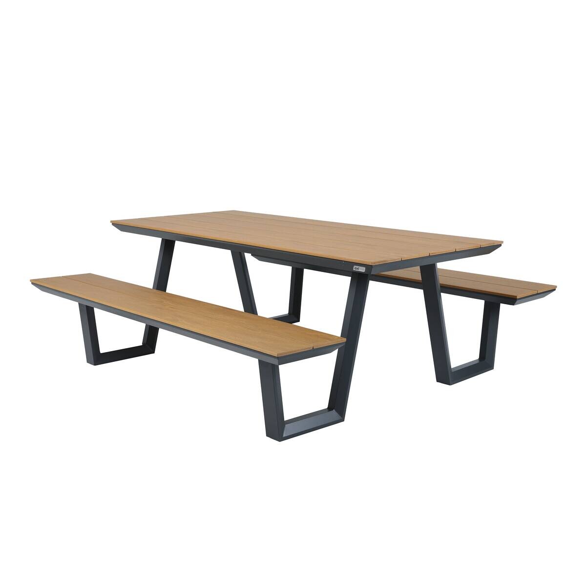AXI Outdoor Living Picknicktisch Nori braun Metall B/H/L: ca. 190x75x200 cm