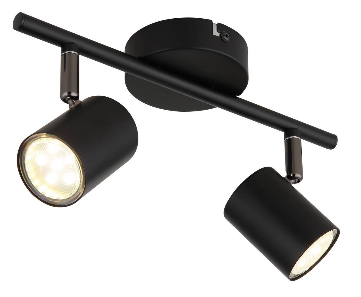 GLOBO Spot schwarz Metall B/H/T: ca. 9x13,2x28,4 cm GU10 2 Brennstellen