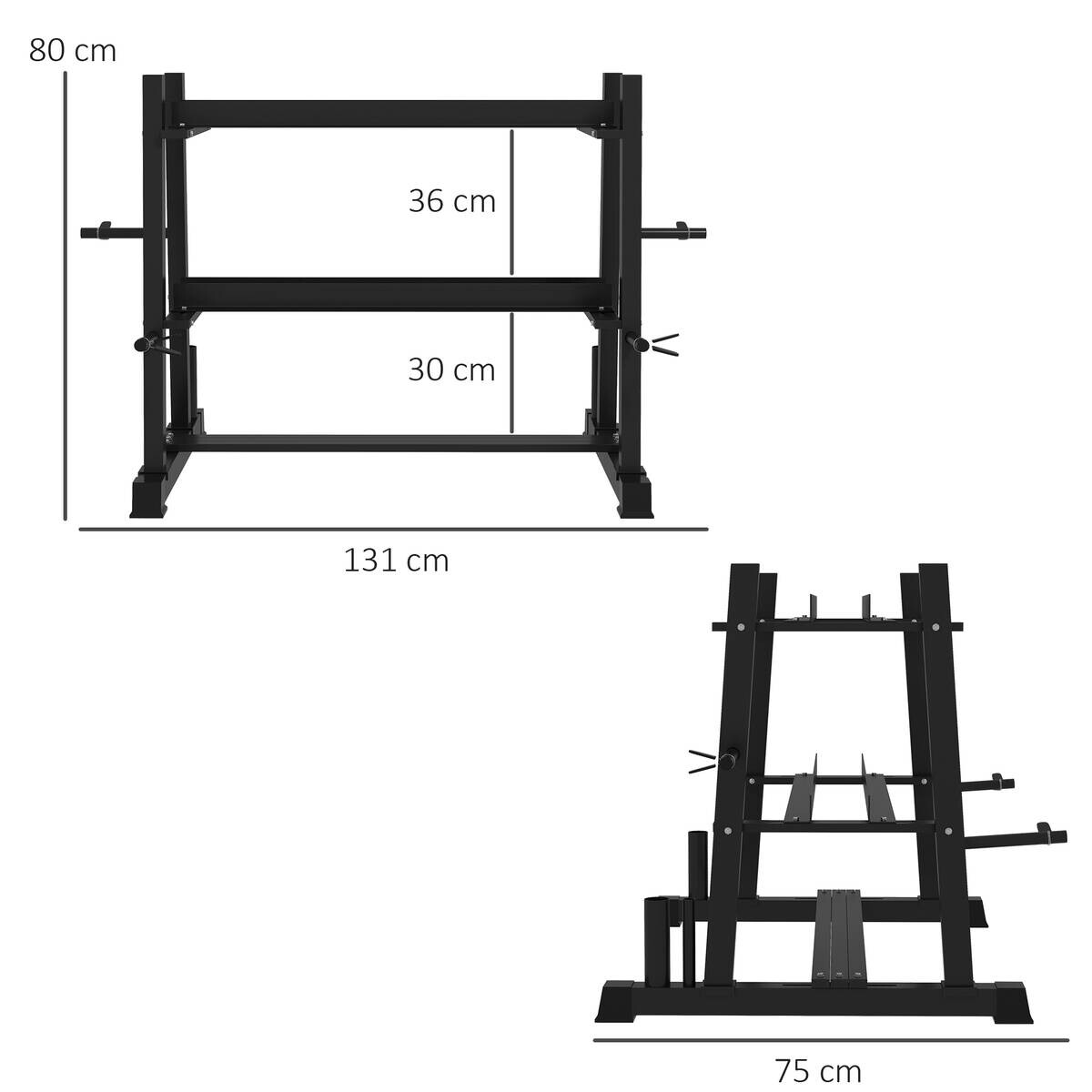 SPORTNOW Hantelständer schwarz Polypropylen B/H/L: ca. 75x131x80 cm