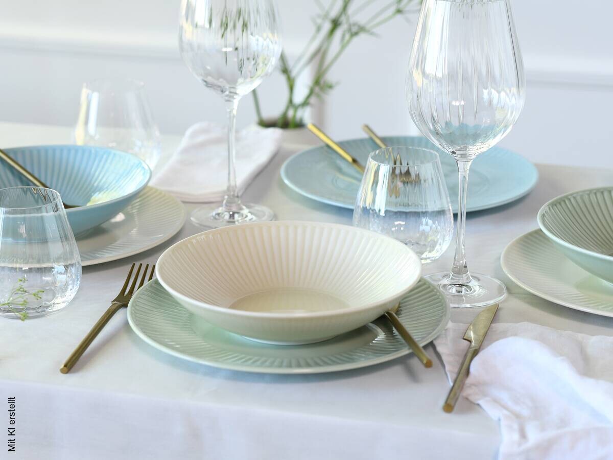 CreaTable Tafelservice Valencia bunt Porzellan 12 tlg.