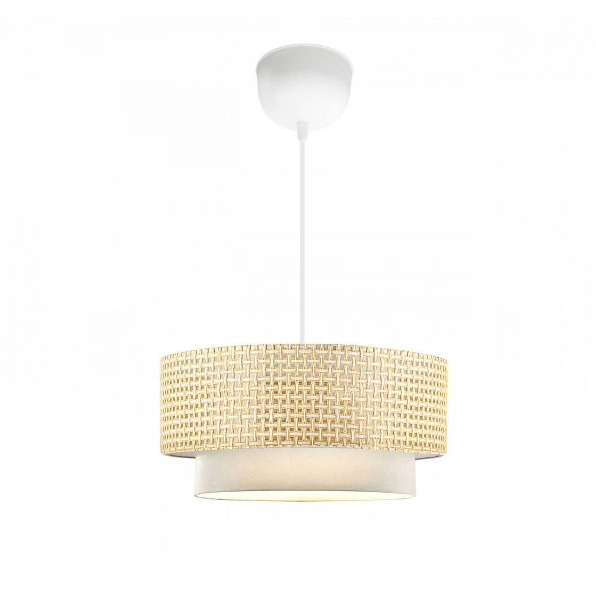 Pendelleuchte beige Rattan B/H/L/D: ca. 30x70x30x30 cm E27 1 Brennstellen