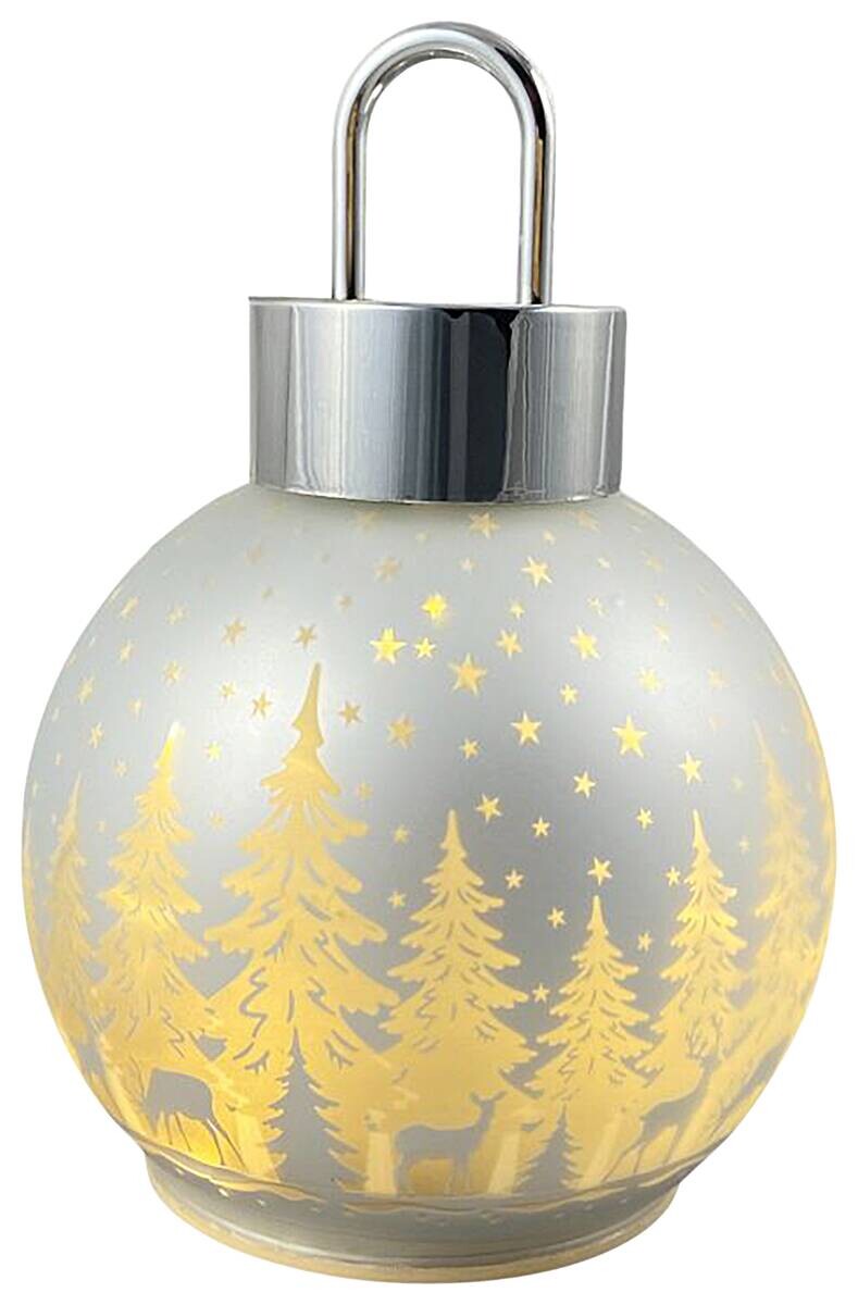 Weihnachtskugel silber Wild