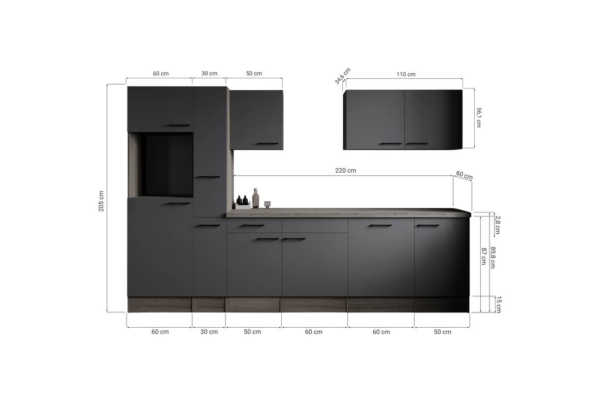 Küchenblock Oliver B/H/T: ca. 310x205x60 cm
