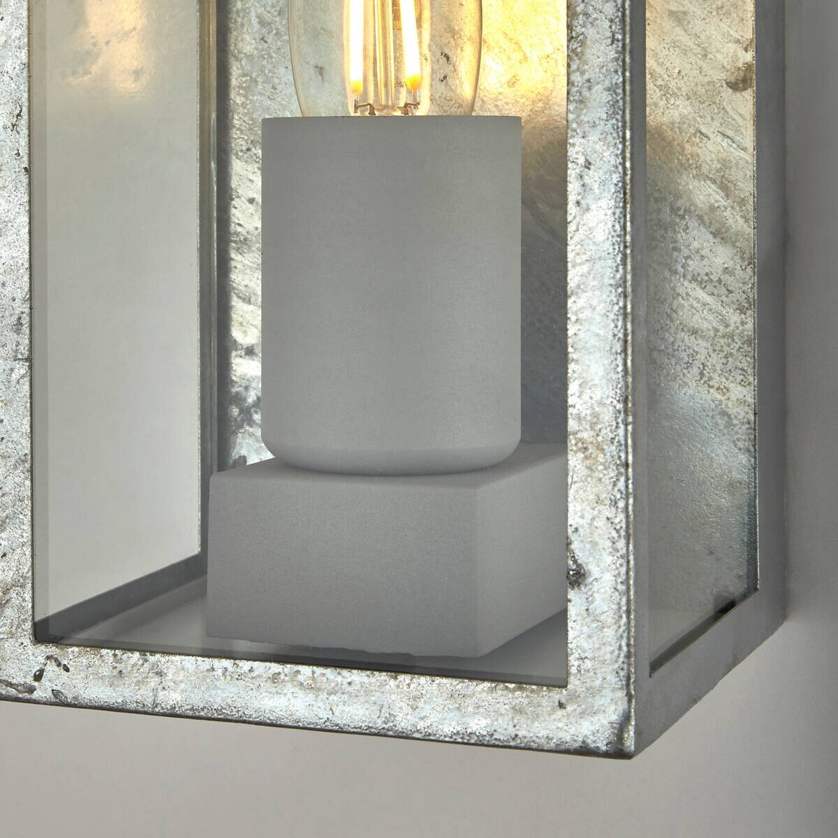 Wandaußenleuchte silber klar B/H/T: ca. 11,3x23,6x11,3 cm