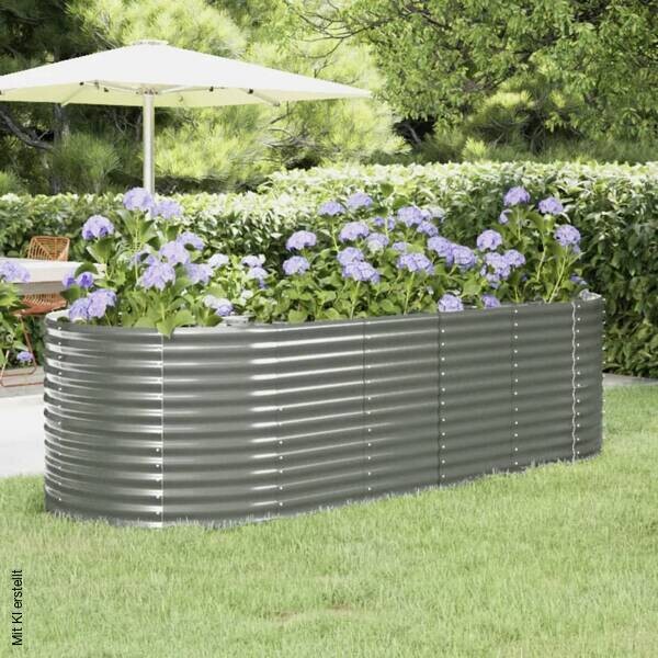 Hochbeet grau Stahl B/H/L: ca. 100x68x249 cm