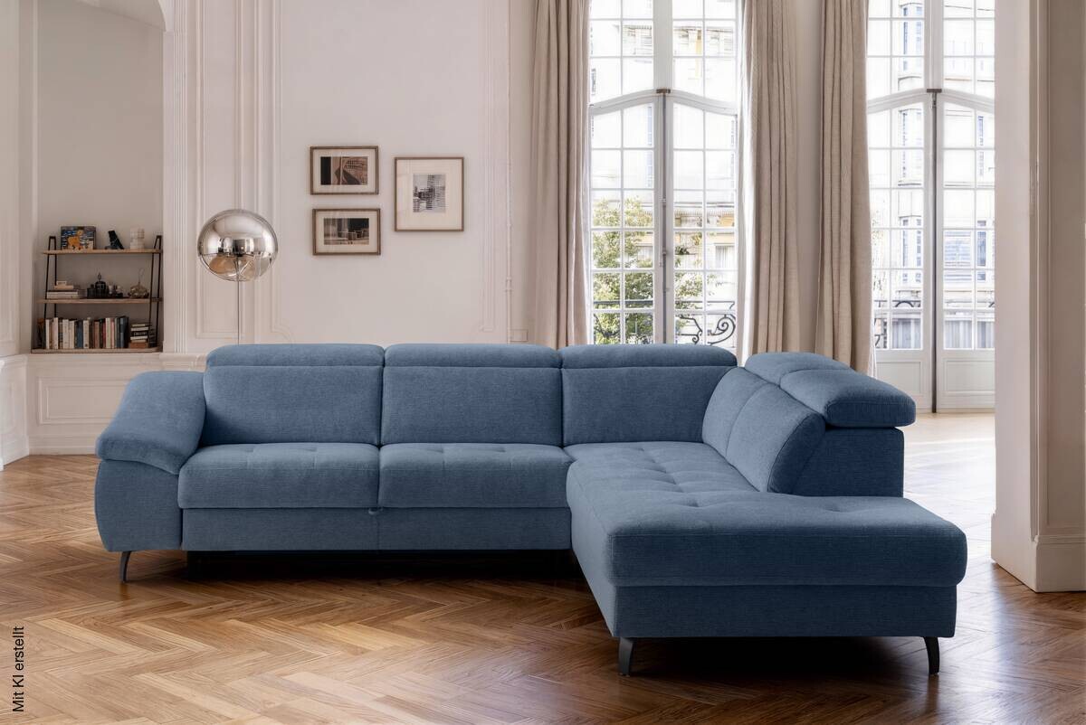 Ecksofa mit Bettfunktion Ocean Flachgewebe B/H/T: ca. 280x96x238 cm