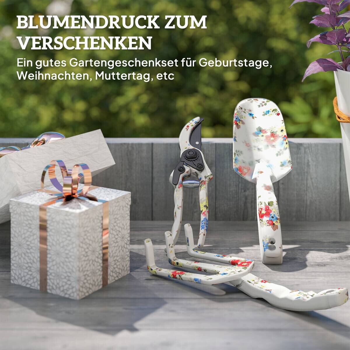 Outsunny Gartenwerkzeug-Set mehrfarbig Metall B/H/L: ca. 7x3x26,5 cm
