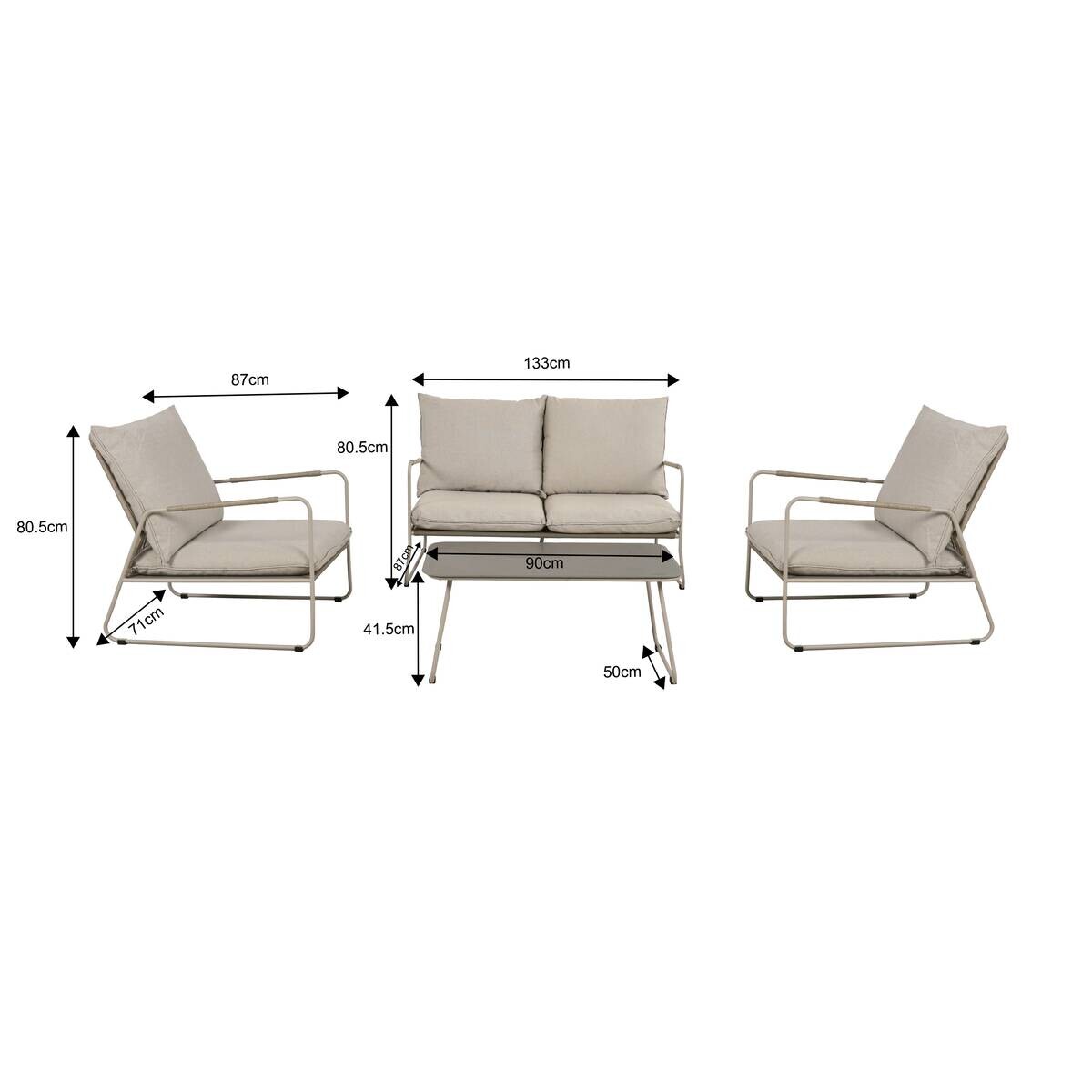 POCOline Gartensitzgruppe Faro beige Stahl