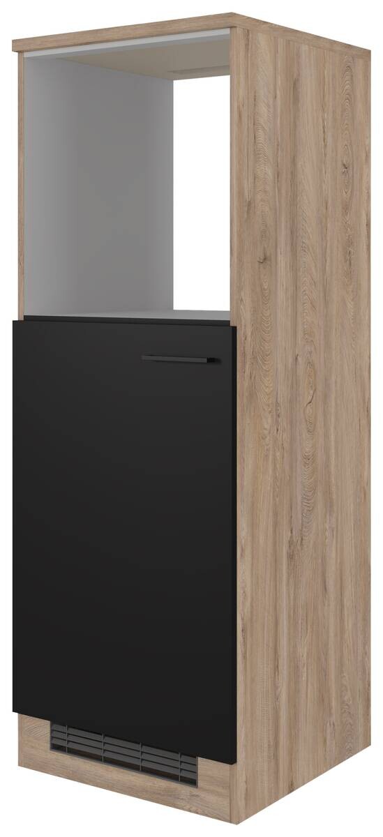 Kühlumbauschrank Capri schwarz matt B/H/T: ca. 60x168,5x60 cm