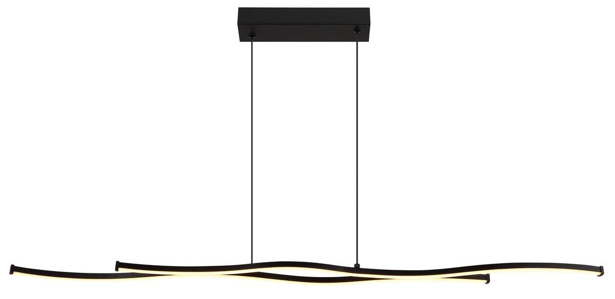 GLOBO LED-Pendelleuchte Boyd schwarz Opal Kunststoff Alu B/H/T: ca. 110,4x6x120 cm