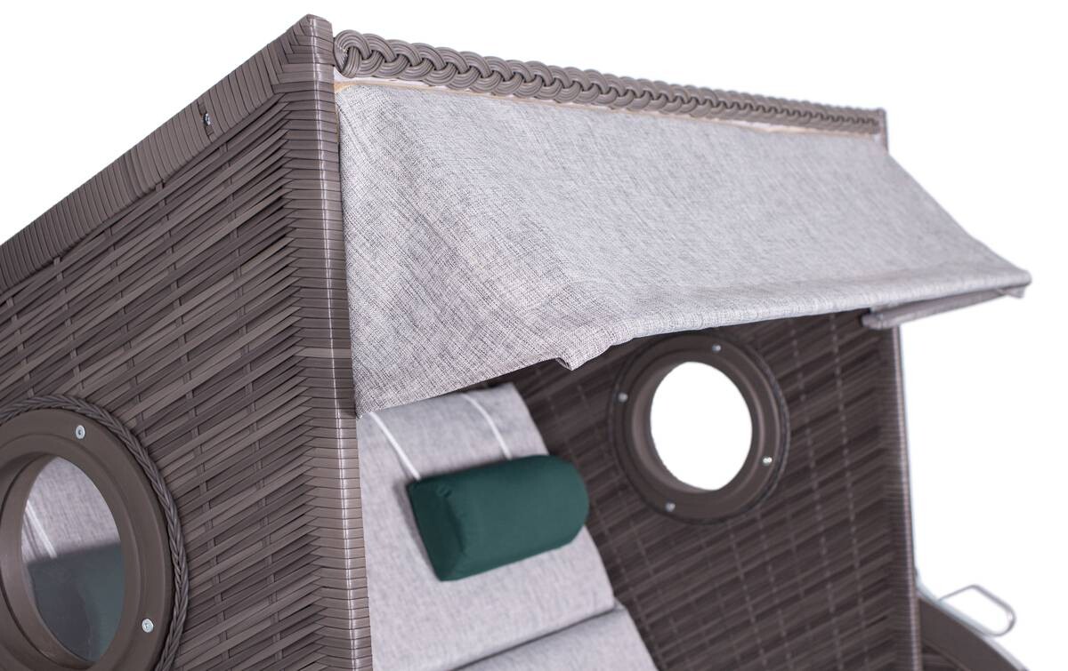 deVries Strandkorb PURE Wave XL grey Des. 484 grau Kunststoff B/H/T: ca. 140x160x80 cm