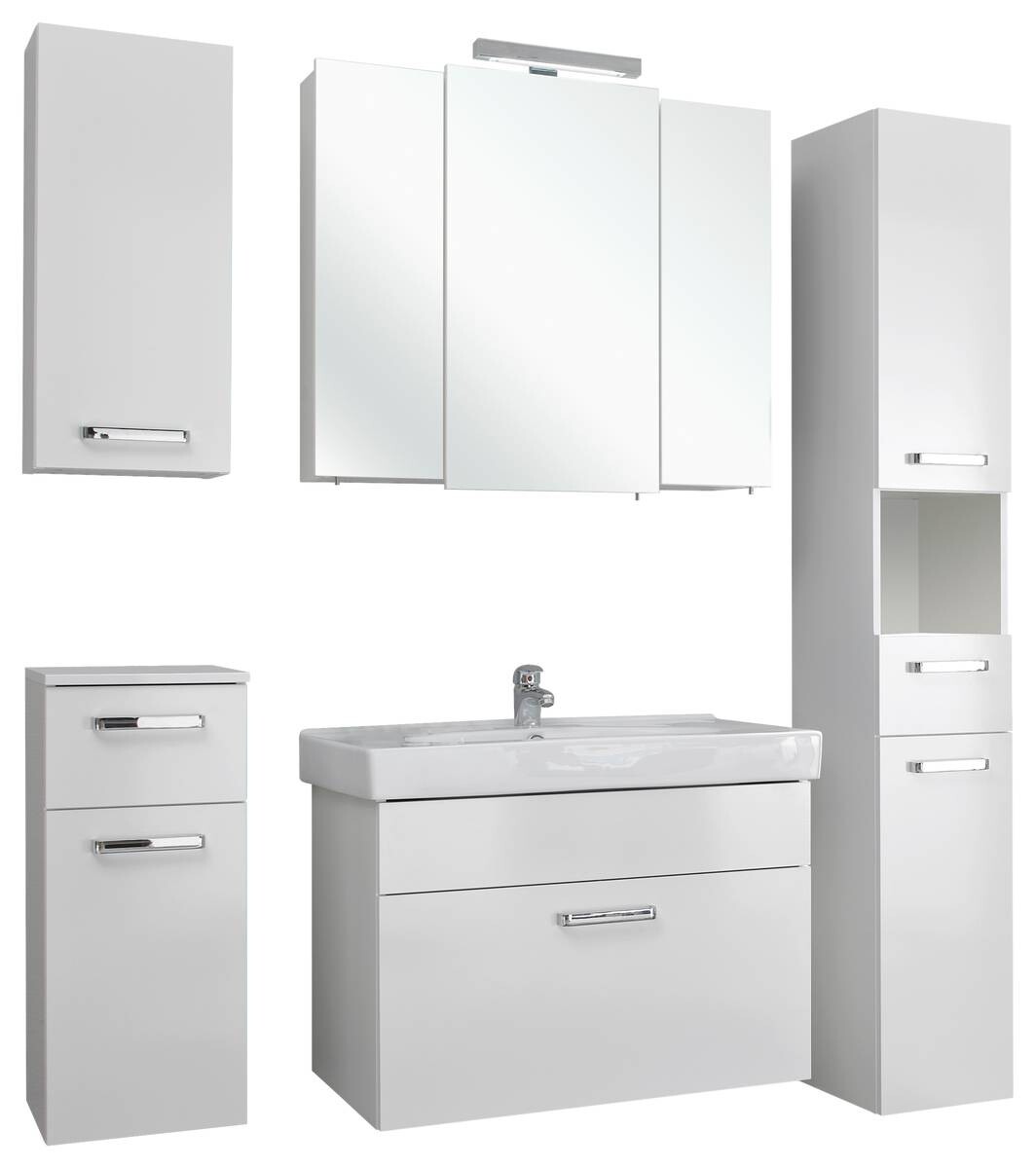 Badezimmer-Set Quickset 312 weiß glanz B/H/T: ca. 143x200x48 cm